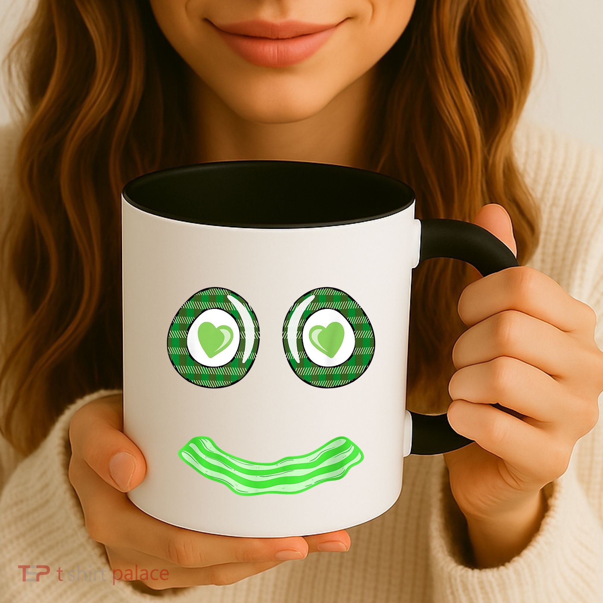 Breakfast St. Patricks Day Funny Green Eggs Smile Face Ham Coffee Mug