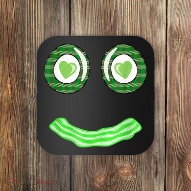 Breakfast St. Patricks Day Funny Green Eggs Smile Face Ham Coaster