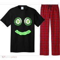 Breakfast St. Patricks Day Funny Green Eggs Smile Face Ham Pajama Set thumb 0