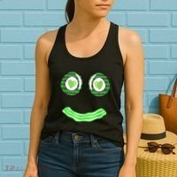 Breakfast St. Patricks Day Funny Green Eggs Smile Face Ham Women's Tank Top thumb 2