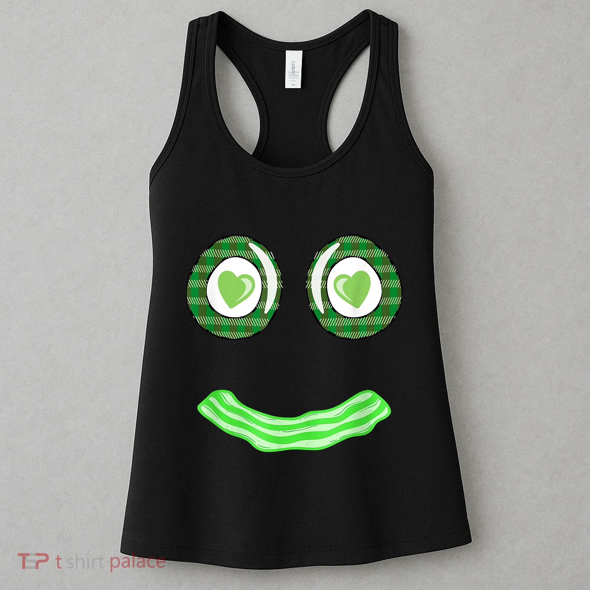 Breakfast St. Patricks Day Funny Green Eggs Smile Face Ham Women's Tank Top