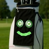 Breakfast St. Patricks Day Funny Green Eggs Smile Face Ham Golf Towel thumb 2