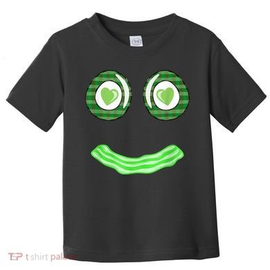 Breakfast St. Patricks Day Funny Green Eggs Smile Face Ham Toddler T-Shirt