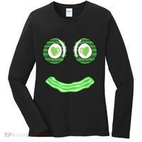 Breakfast St. Patricks Day Funny Green Eggs Smile Face Ham Women's Long Sleeve Shirt thumb 0