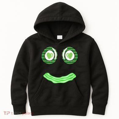 Breakfast St. Patricks Day Funny Green Eggs Smile Face Ham Kids Hoodie