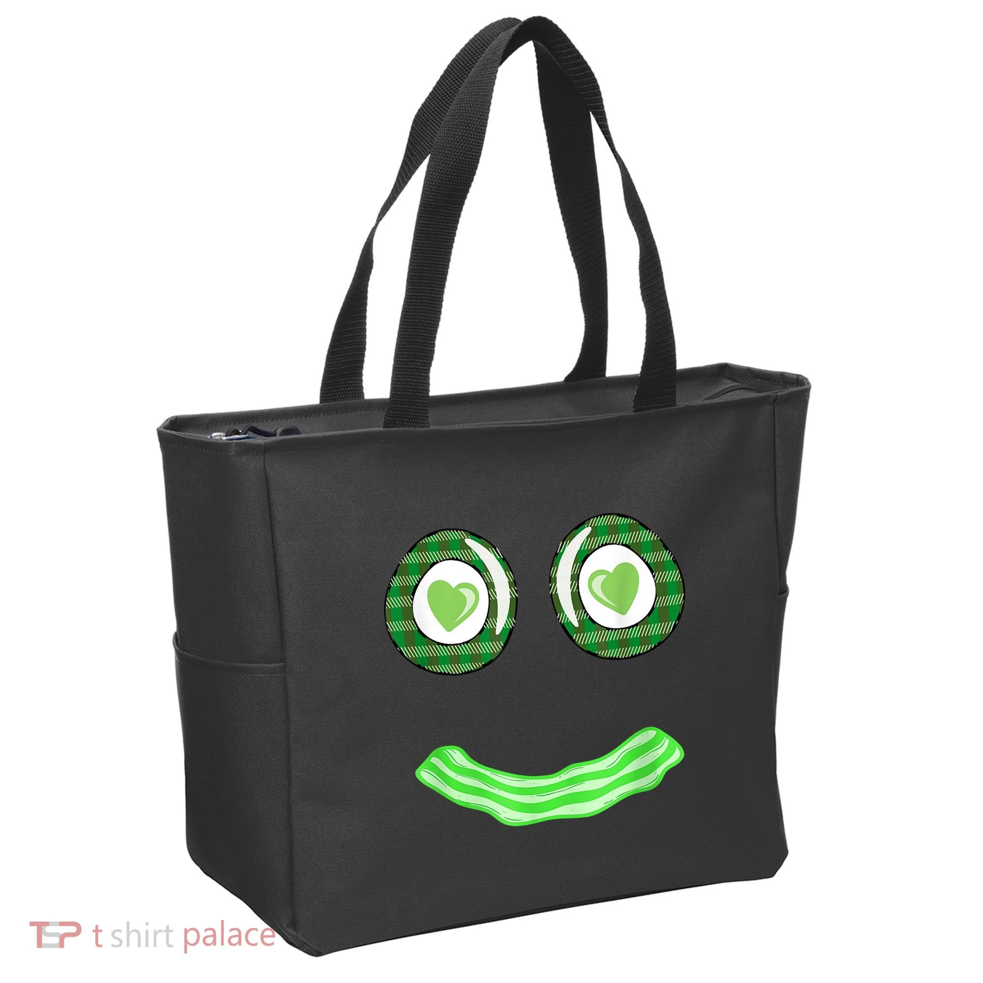 Breakfast St. Patricks Day Funny Green Eggs Smile Face Ham Tote Bag