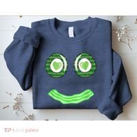 Breakfast St. Patricks Day Funny Green Eggs Smile Face Ham Sweatshirt thumb 2