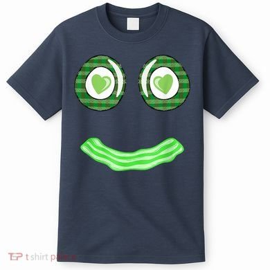 Breakfast St. Patricks Day Funny Green Eggs Smile Face Ham T-Shirt