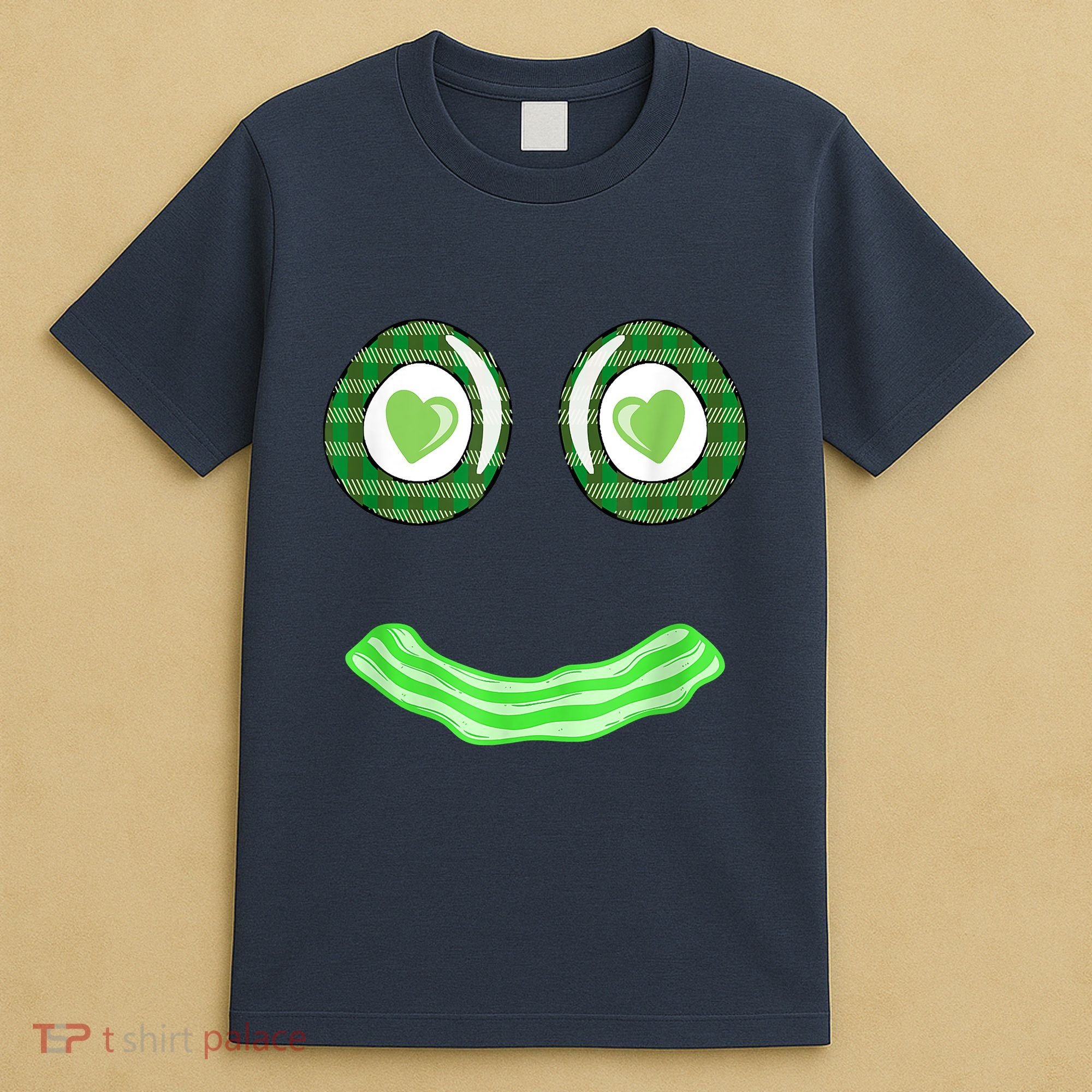 Breakfast St. Patricks Day Funny Green Eggs Smile Face Ham T-Shirt