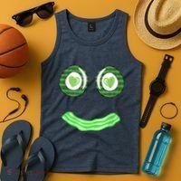 Breakfast St. Patricks Day Funny Green Eggs Smile Face Ham Tank Top thumb 4
