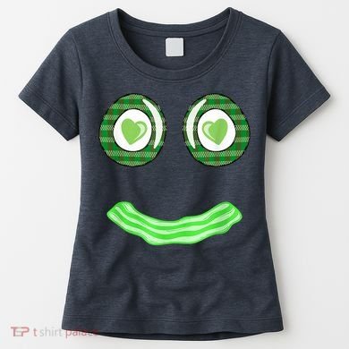 Breakfast St. Patricks Day Funny Green Eggs Smile Face Ham Women's T-Shirt