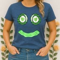 Breakfast St. Patricks Day Funny Green Eggs Smile Face Ham Women's T-Shirt thumb 2