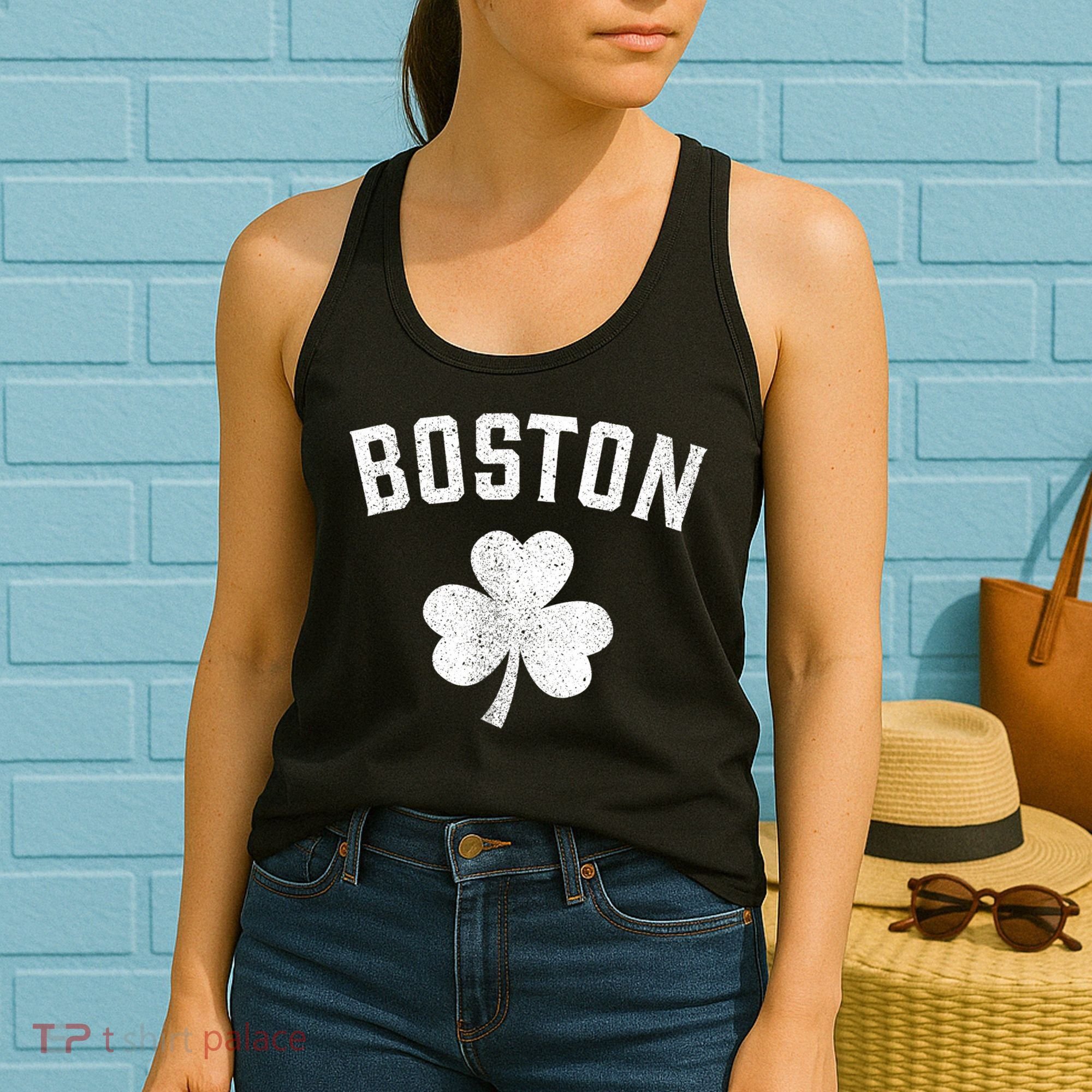 Boston, St Patrick's day - Patty's day shamrock tee Women's Tank Top