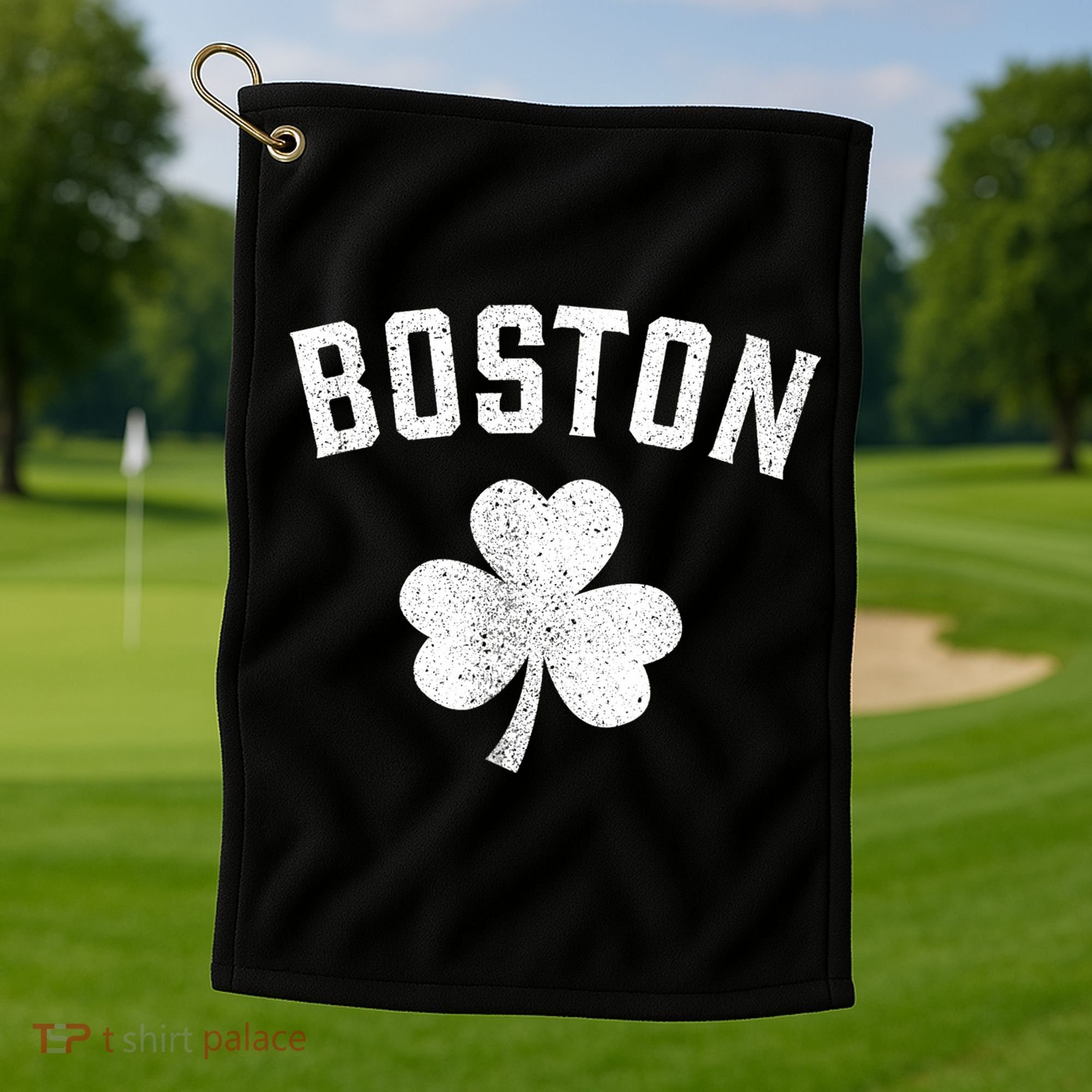 Boston, St Patrick's day - Patty's day shamrock tee Golf Towel