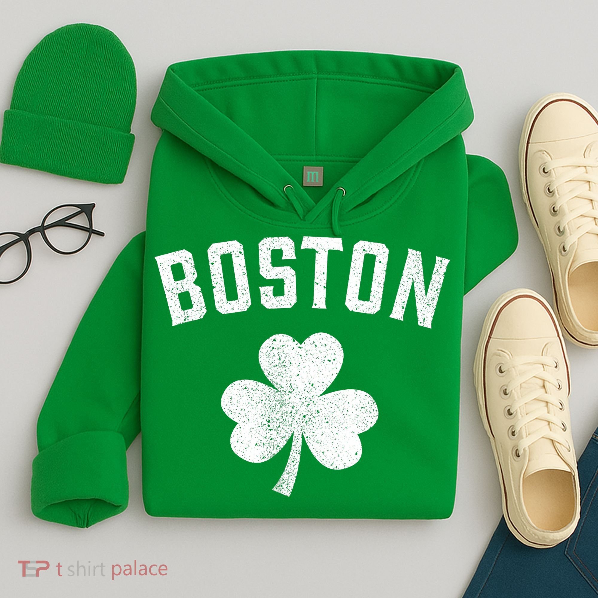 Boston, St Patrick's day - Patty's day shamrock tee Hoodie