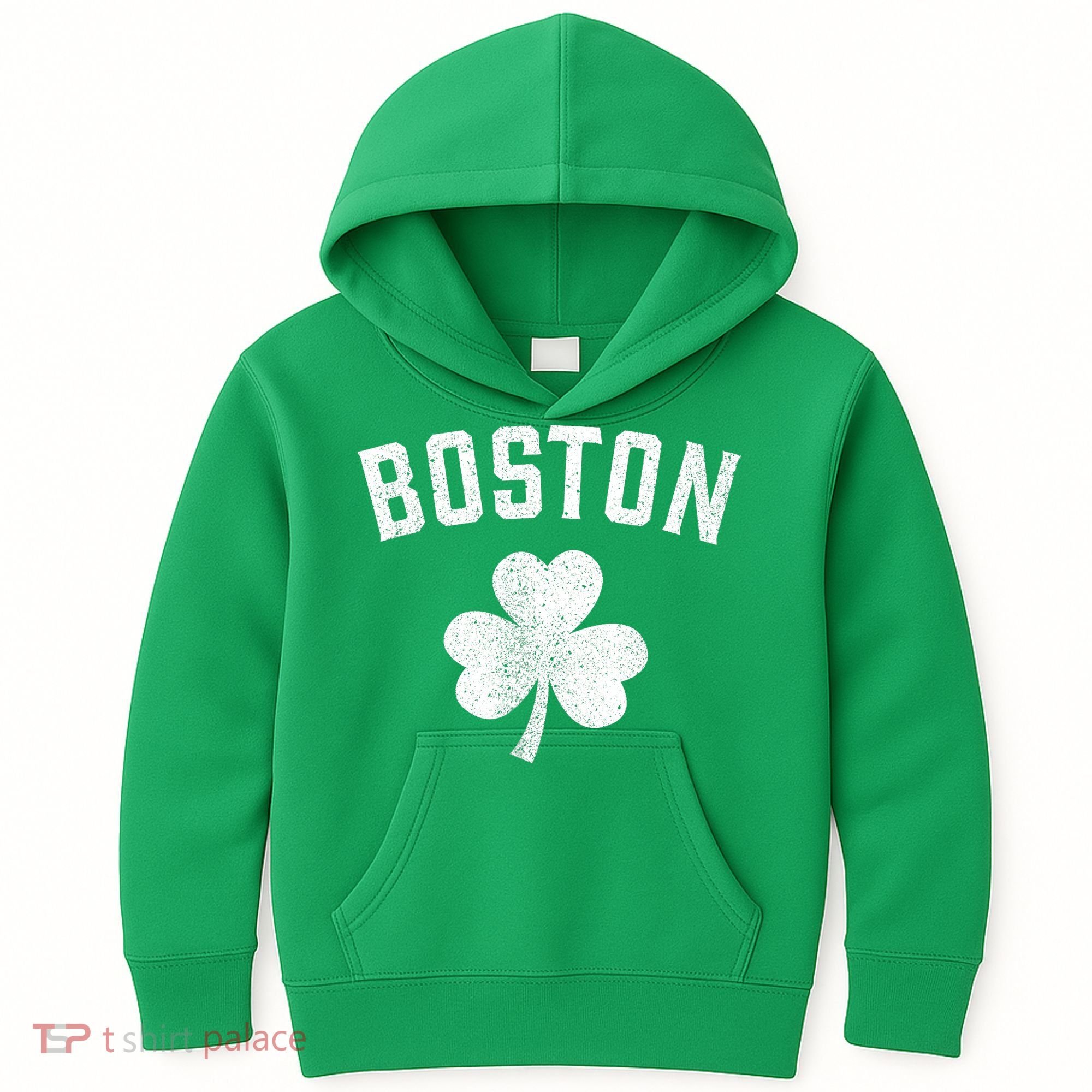 Boston, St Patrick's day - Patty's day shamrock tee Kids Hoodie