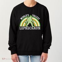 Bigfoot St Patricks Day World's Tallest Leprechaun Meaningful Gift Women's Sweatshirt thumb 0