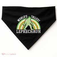 Bigfoot St Patricks Day World's Tallest Leprechaun Meaningful Gift USA-Made Doggie Bandana thumb 0