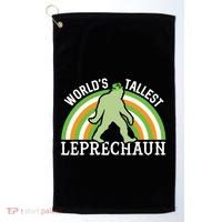 Bigfoot St Patricks Day World's Tallest Leprechaun Meaningful Gift Golf Towel thumb 0