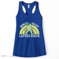Bigfoot St Patricks Day World's Tallest Leprechaun Meaningful Gift Women's Tank Top thumb 0