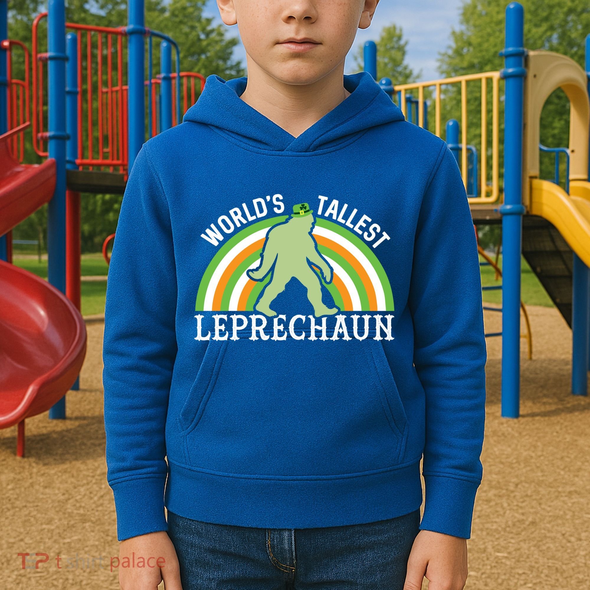 Bigfoot St Patricks Day World's Tallest Leprechaun Meaningful Gift Kids Hoodie