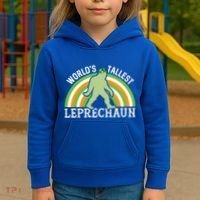 Bigfoot St Patricks Day World's Tallest Leprechaun Meaningful Gift Kids Hoodie thumb 3