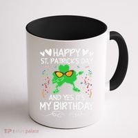 Birthday Saint Patrick's Day Lucky Shamrock Clover Coffee Mug thumb 1
