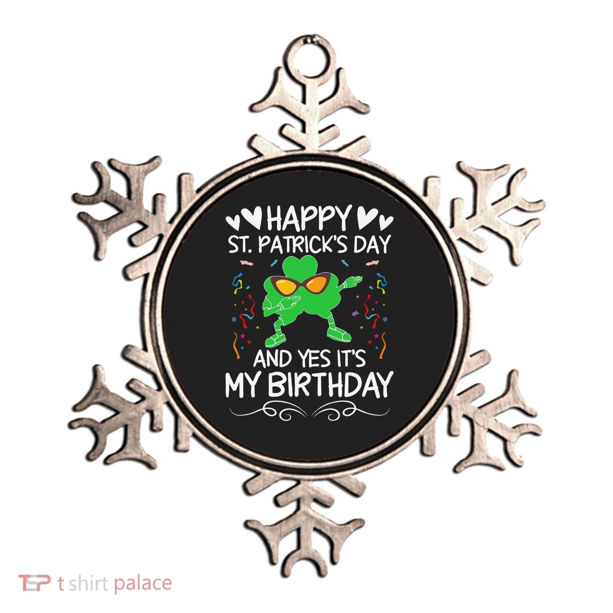 Birthday Saint Patrick's Day Lucky Shamrock Clover Ornament