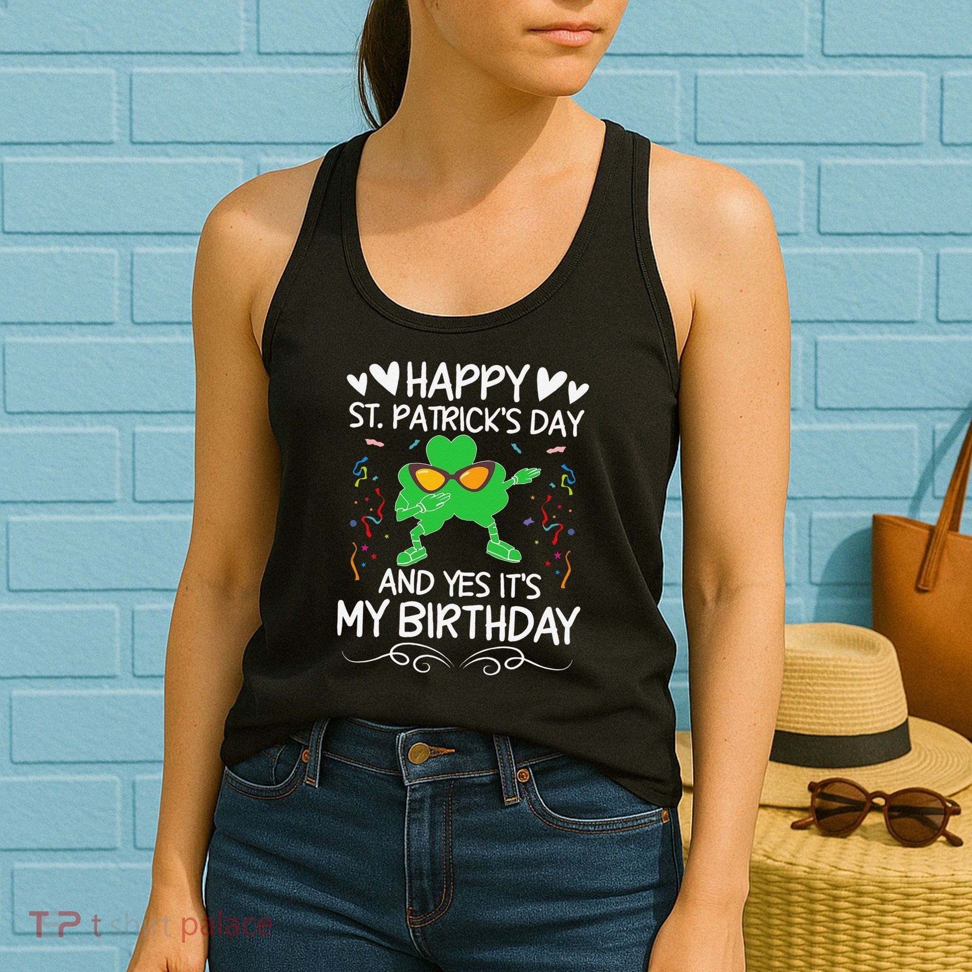 Birthday Saint Patrick's Day Lucky Shamrock Clover Women's Tank Top