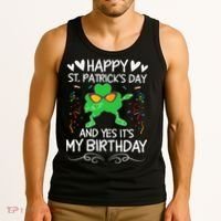 Birthday Saint Patrick's Day Lucky Shamrock Clover Tank Top thumb 3