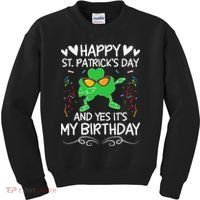 Birthday Saint Patrick's Day Lucky Shamrock Clover Kids Sweatshirt thumb 0