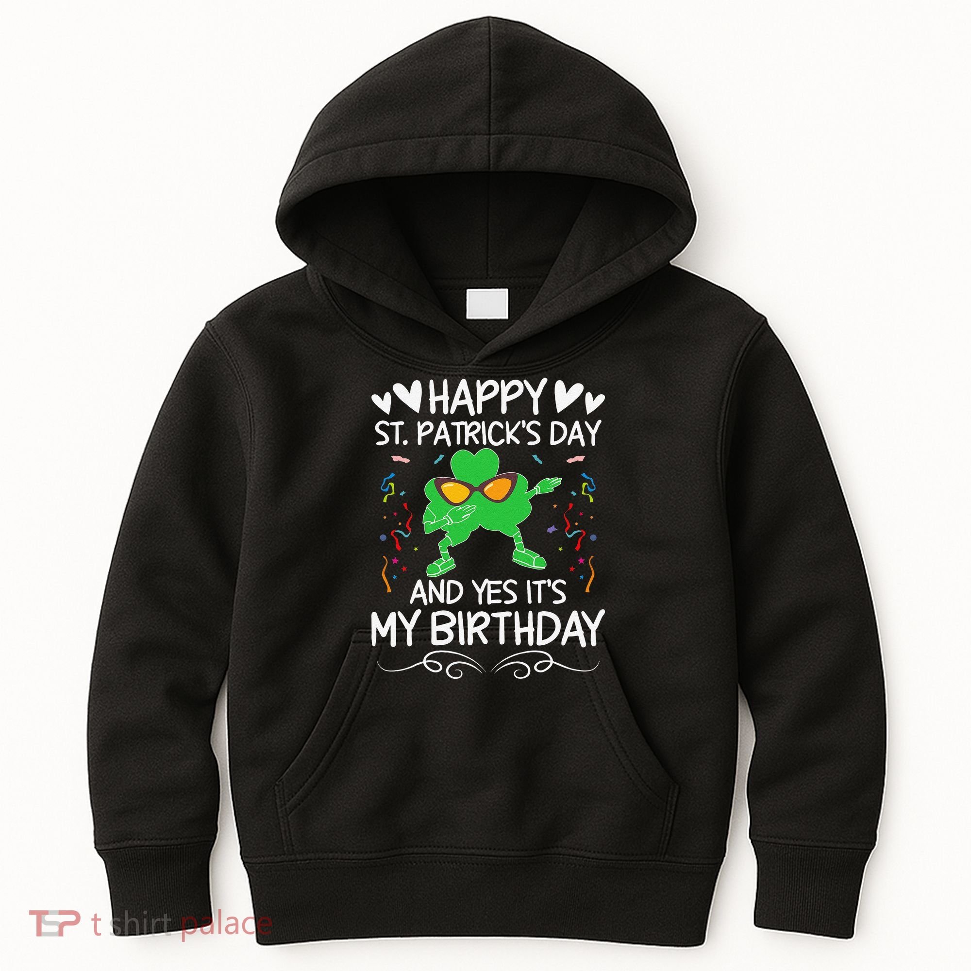 Birthday Saint Patrick's Day Lucky Shamrock Clover Kids Hoodie