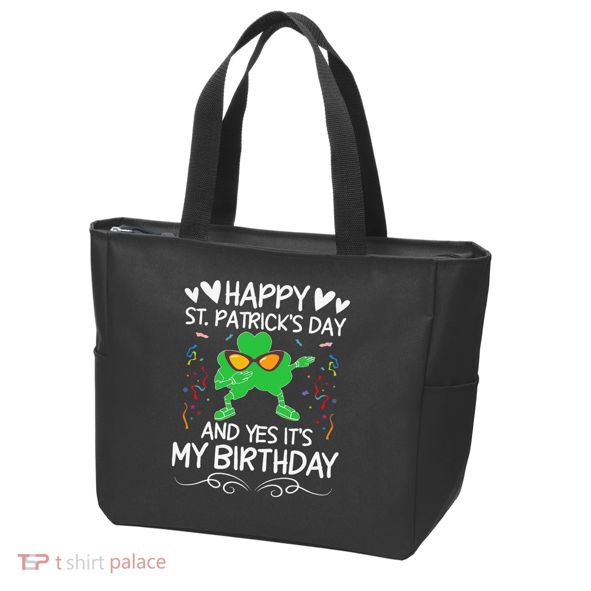 Birthday Saint Patrick's Day Lucky Shamrock Clover Tote Bag