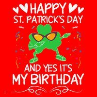 Birthday Saint Patrick's Day Lucky Shamrock Clover Santa Hat thumb 1
