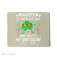 Birthday Saint Patrick's Day Lucky Shamrock Clover Mousepad thumb 0