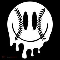 Baseball Smiley Retro USA-Made Doggie Bandana thumb 2
