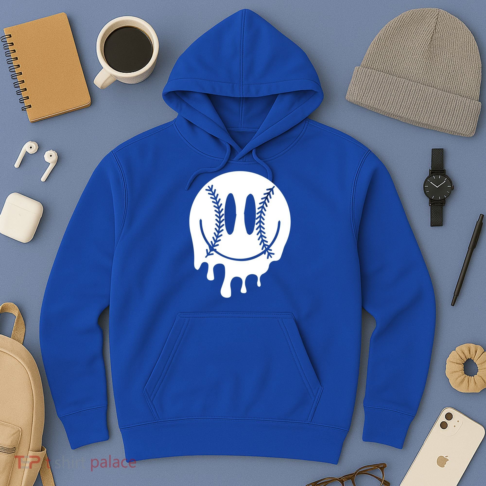 Baseball Smiley Retro Hoodie