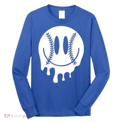 Baseball Smiley Retro Long Sleeve Shirt