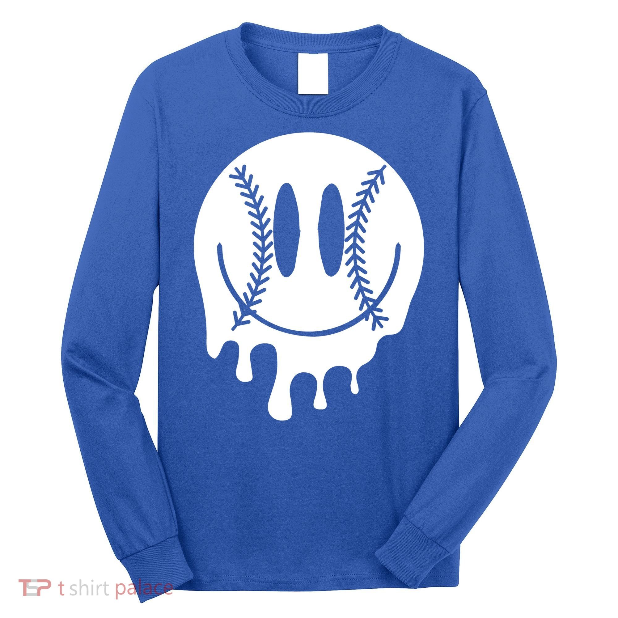 Baseball Smiley Retro Long Sleeve Shirt