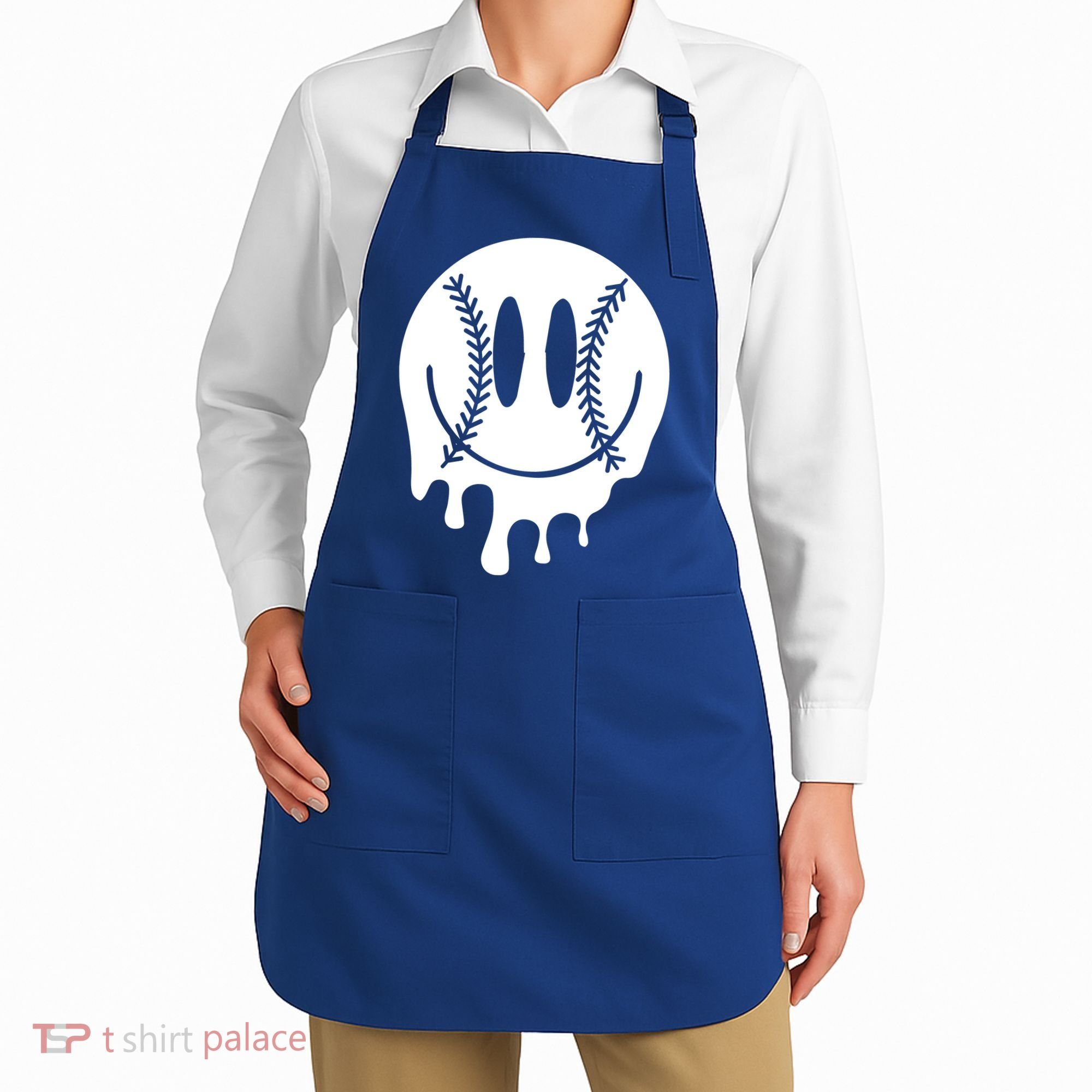 Baseball Smiley Retro Apron