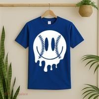 Baseball Smiley Retro T-Shirt thumb 2