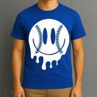 Baseball Smiley Retro T-Shirt thumb 3