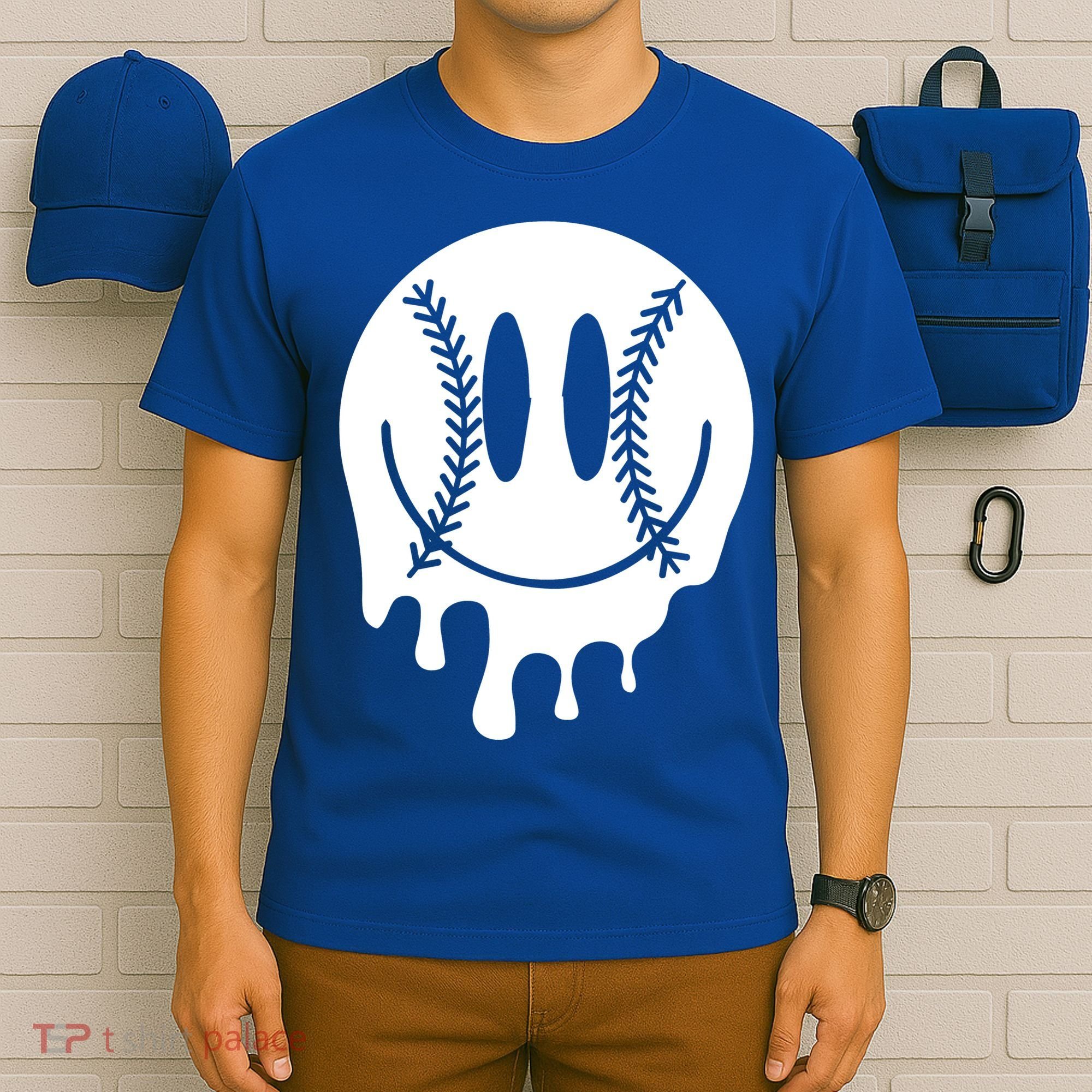 Baseball Smiley Retro T-Shirt