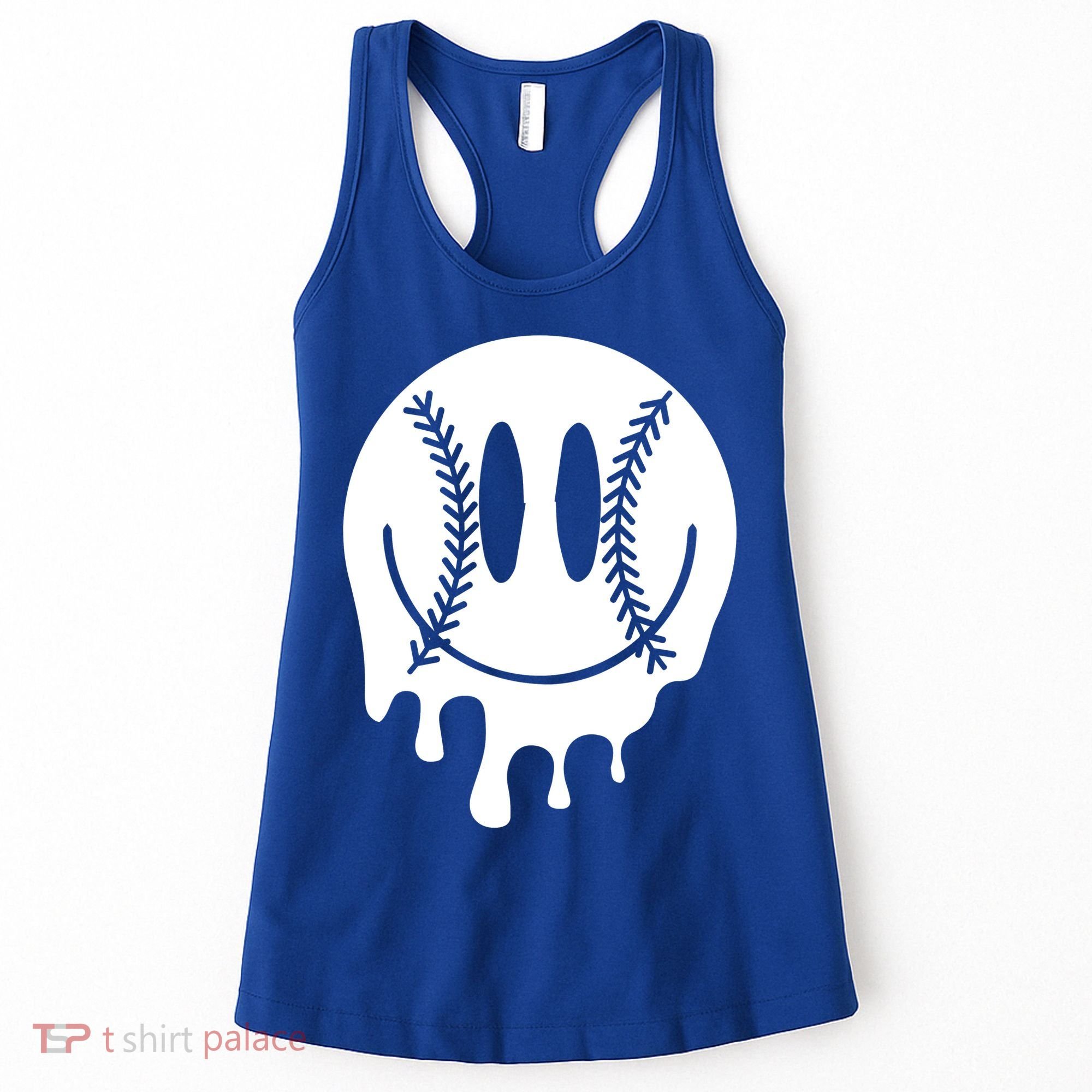 Baseball Smiley Retro Women's Tank Top