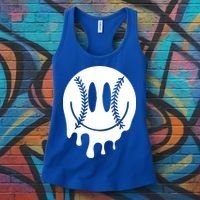 Baseball Smiley Retro Women's Tank Top thumb 3