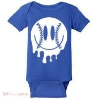 Baseball Smiley Retro Baby Bodysuit thumb 0