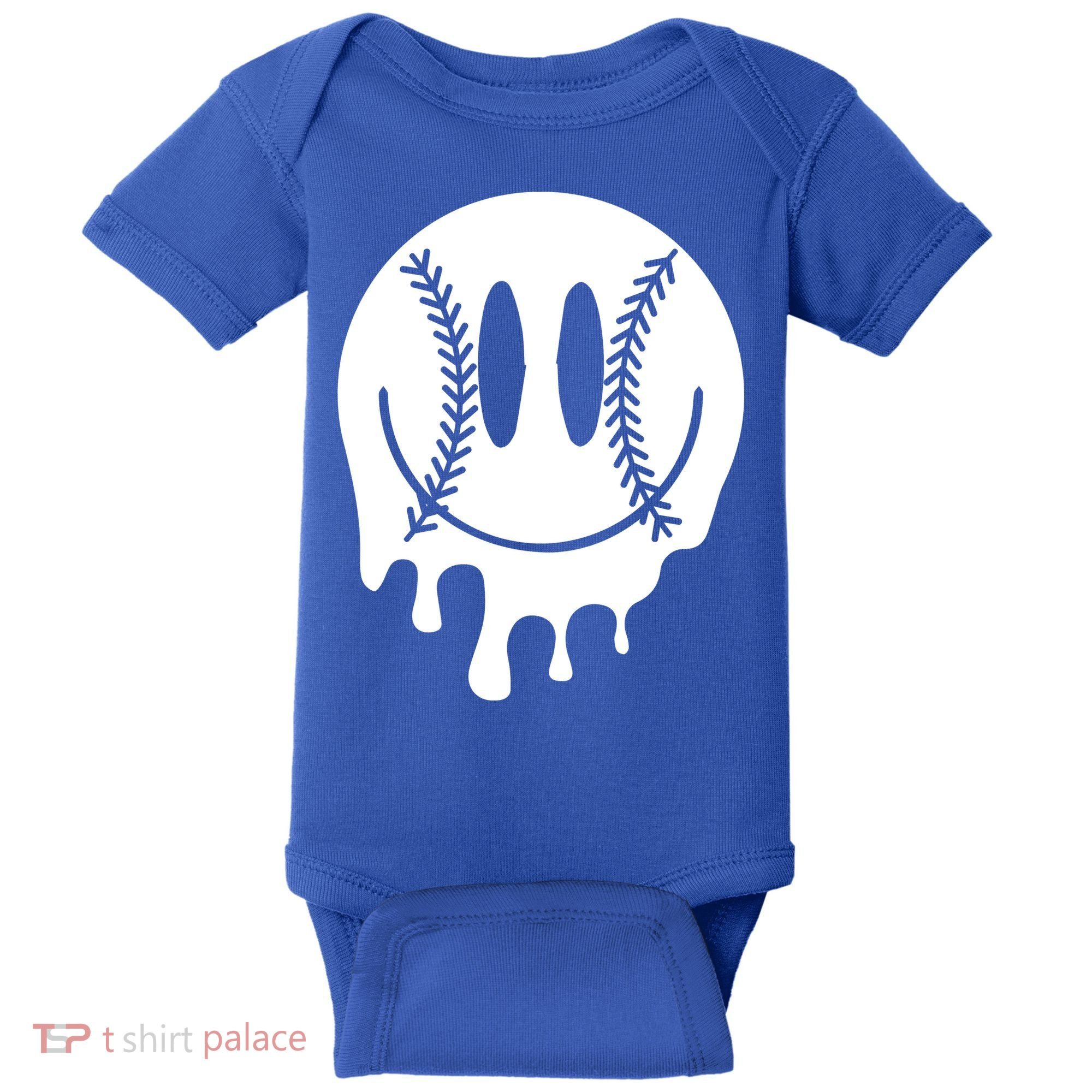 Baseball Smiley Retro Baby Bodysuit