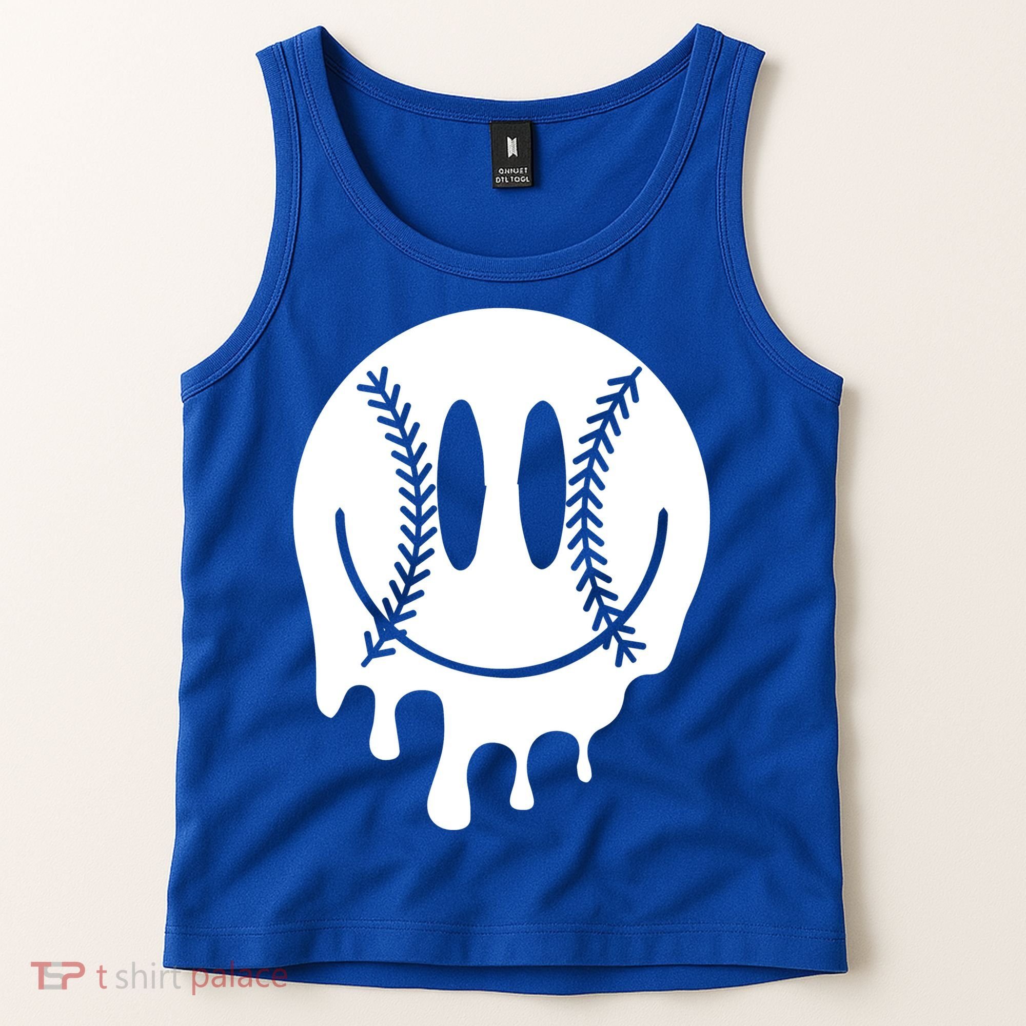 Baseball Smiley Retro Tank Top