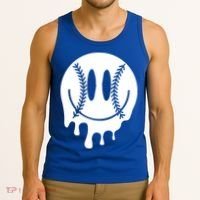 Baseball Smiley Retro Tank Top thumb 3