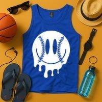 Baseball Smiley Retro Tank Top thumb 4